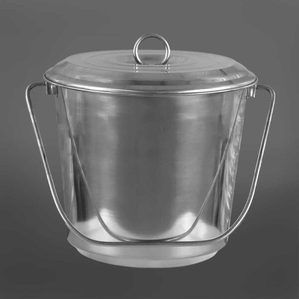 Balde 5 litros con tapa de Acero Inoxidable 304