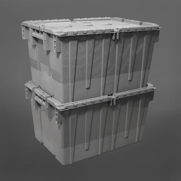 Caja Logística 52 Litros Gris apilada