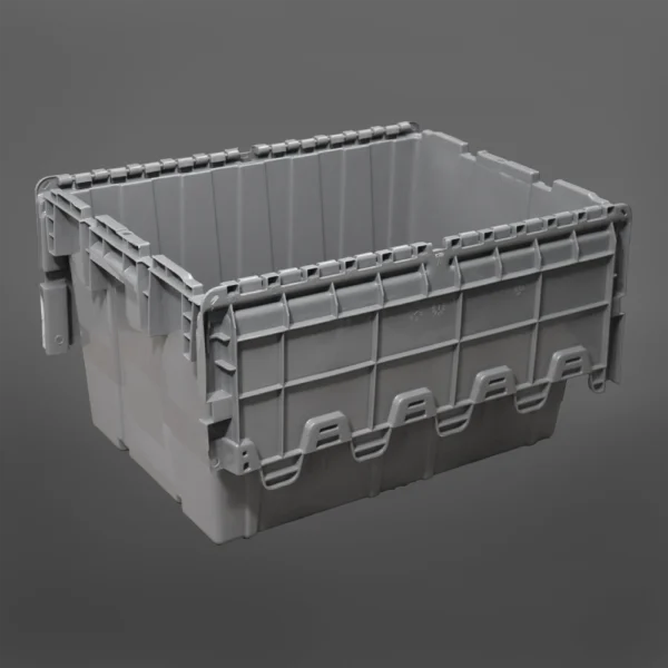 Caja Logística 52 Litros Gris bisagras